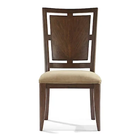 Transitional Wood Back Dining Side Chair